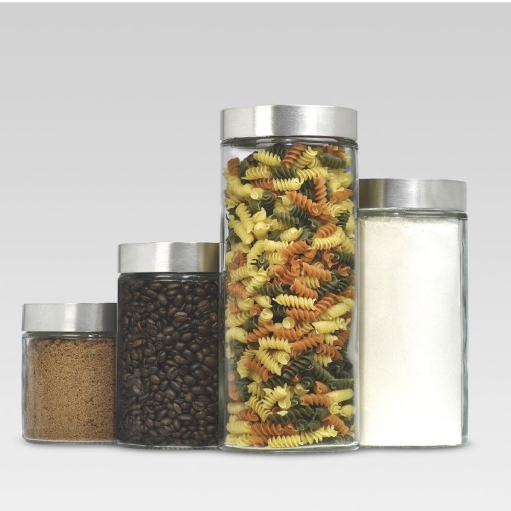 Threshold- Glass Cylinder Canister set of 4